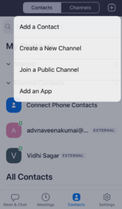 Zoom App - Contact Screen