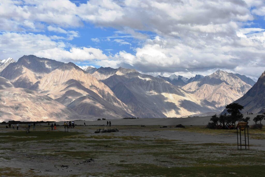 Nubra, one of the two main valleys, is about 9000 feet above sea level