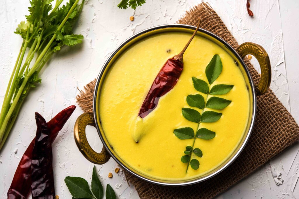 The simple kadhi resulted in a fusion of desi vegetarian and Burmese noodles