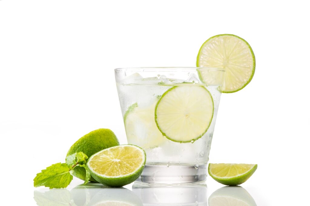 Replace soft drinks and packaged juices with water, and add a twist of lemon for taste