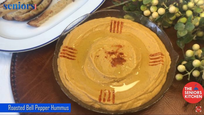 Irresistible Roasted Bell Pepper Hummus - The Seniors Kitchen