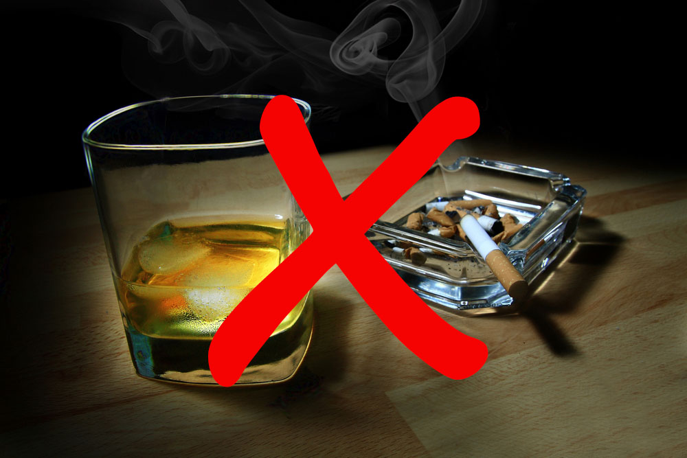 Cut back on alcohol & tobacco