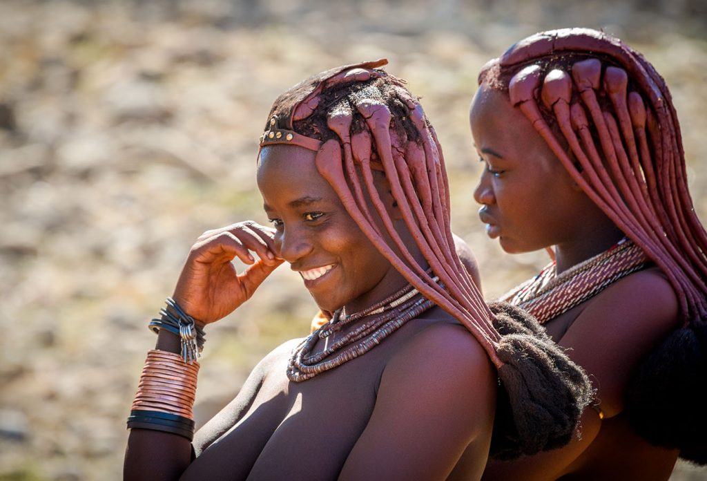 Shy Young Himba Girls