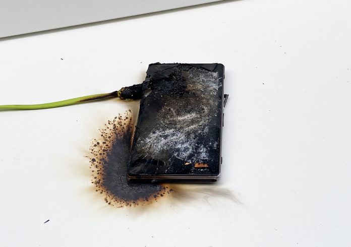 Mobile phone charge blast