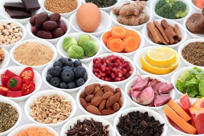 Super,Food,To,Slow,The,Ageing,Process,Concept,Including,Fruit,